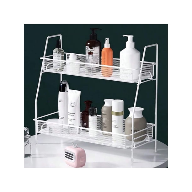1 Set/2 Layers Household Bathroom Stainless Iron Storage Shelves,Easy Installation,Also Suitable For Dictionary And Spices Organizer Rack