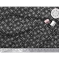 thumbnail image 3 of Soimoi Black polyester Crepe Fabric Snow Flakes & Star Decor Fabric Printed Yard 42 Inch Wide, 3 of 3