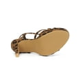 thumbnail image 5 of BLISSFUL STEP Women's Strappy Platform Slingback Stiletto Heels Sandals Leopard 8, 5 of 7