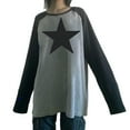 thumbnail image 4 of Txlixc Pullover de mujer sudadera estrella impresa cuello suelto redondo de manga larga blusa de otoño Txlixc moda, 4 of 9