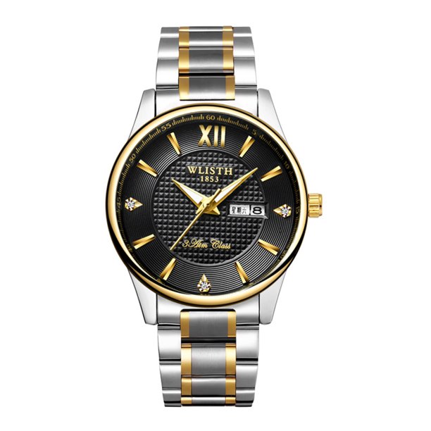 Mirar Irfora WLISTH S901 Reloj de pareja clásico y elegante Reloj de pulsera de cuarzo multifuncional para él y para ella Reloj de vestir informal de negocios para hombres y mujeres con calendario / L Irfora Mirar