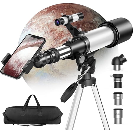 Juyafio Telescope, 70mm Aperture Telescopes for Astronomy, 16X-120X Magnification Telescopes for Kids,Adults, Portable Refractor Telescope with Adapter and Tripod