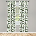 thumbnail image 4 of Ambesonne Dinosaur Window Curtains, Jurassic Life Animals Art, Each 28" W x 84" L, Hunter Green White, 4 of 4