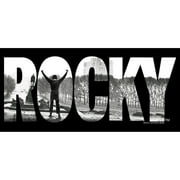 Men's Rocky Rocky Photo Text Graphic Tee Black Large