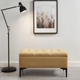 thumbnail image 4 of Ottomane de rangement moderne en tissue/metal, moutarde/noir, 4 of 7