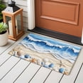 thumbnail image 4 of 2x3 Ft Entryway Area Rug, Coastal Blue Kitchen Rug Runner Washable Floor Mat, Starfish Beach Ocean Shell Sand Painting Non Slip Indoor Door Mat Throw Carpet for Bathroom Living Room Bedroom, 4 of 8