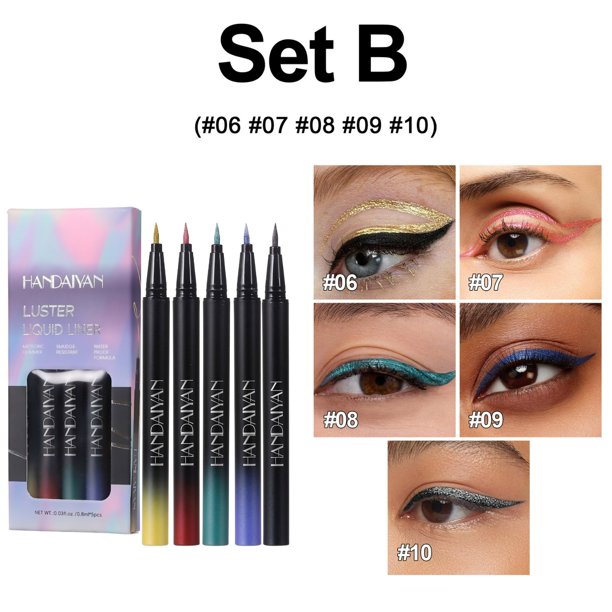 Fiudx Ofertas Flash Del Día Solo En Línea Juego De Lápices Delineadores De Ojos De Color, Lápiz De Sombra De Ojos Nacarado, Resistente Al Agua, Sin Halos