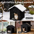 thumbnail image 3 of Cat Bed,POPO Foldable Outdoor Cat House with Removable Soft Cushion,Black, 3 of 8