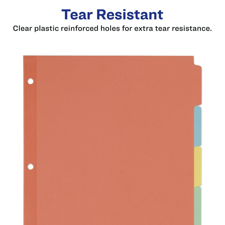 Write and Erase Plain-Tab Paper Dividers, 5-Tab, 11 x 8.5, Multicolor, 36 Sets