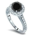 thumbnail image 2 of Pompeii 1 3/4ct Vintage Treated Black Diamond Engagement Ring 14K White Gold (Black,I1-I2), 2 of 4