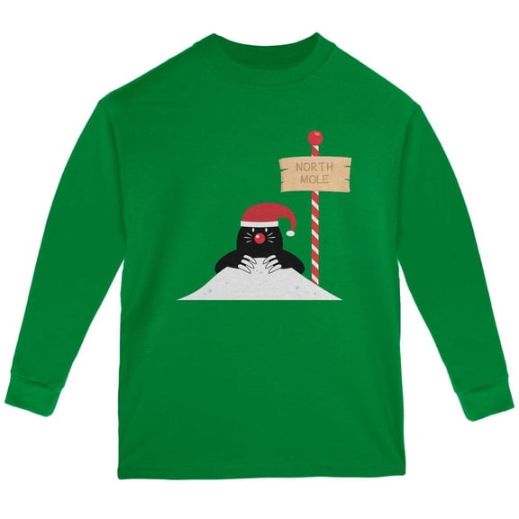 Christmas The North Mole Pole Green Youth Long Sleeve T-Shirt