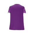 thumbnail image 6 of Ashirexll Summer Shirts for Women, Short Sleeve Shirts for Women, Fashion Solid Color Lace V-Neck Short Sleeve Casual Top, 6 of 7