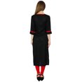 thumbnail image 5 of Bimba Women Black Red Rayon Tunic 3/4 Sleeve Kurta Kurti Casual Summer Clothing, 5 of 7