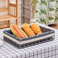 thumbnail image 1 of Cestas de almacenamiento de ratán, cesta tejida, bandeja para guardar frutas, pan, bocadillos, cesta de picnic, gris, 1 of 6
