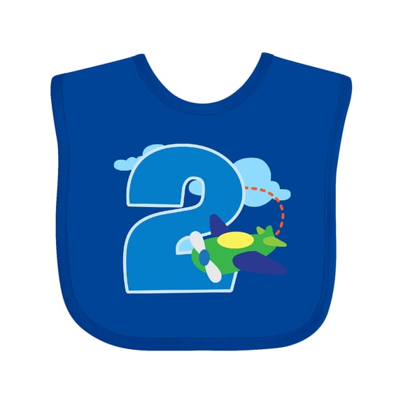Inktastic 2nd Birthday Airplane Boys 2 Year Old Boys Baby Bib