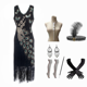thumbnail image 3 of Vestido de moda para mujer con lentejuelas de pavo real de los años 20, elegante vestido estilo flapper con borlas y flecos de pavo real, vestido de noche para fiesta de los años 20, 3 of 5