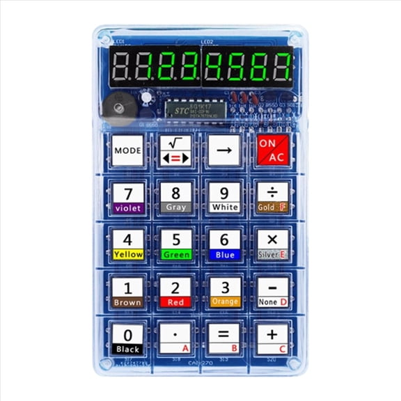 DIY Calculator Kit LED Display Calculator Electronic Making with Battery SMD Soldered for DIY Solder Project B,1 * DIY Calculator Kit