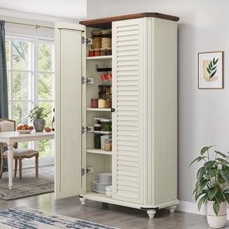 Inval Corsa Large 2-Door Garage Storage Cabinet in Beige/Espresso