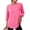 Hot Pink, variant on Minjewel Women's 3/4 Sleeve Summer Tops - Quick-Dry UV Protection Round Neck Tee, Solid Color Athletic Casual Top, Cute Sporty 2026 Summer Shirt.,Black L
