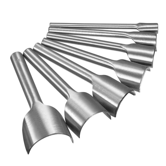 Uxcell Half-Round Leather Cutter Punch 0.39" - 1.57" Strap End Punch Tool Set 7 Pack