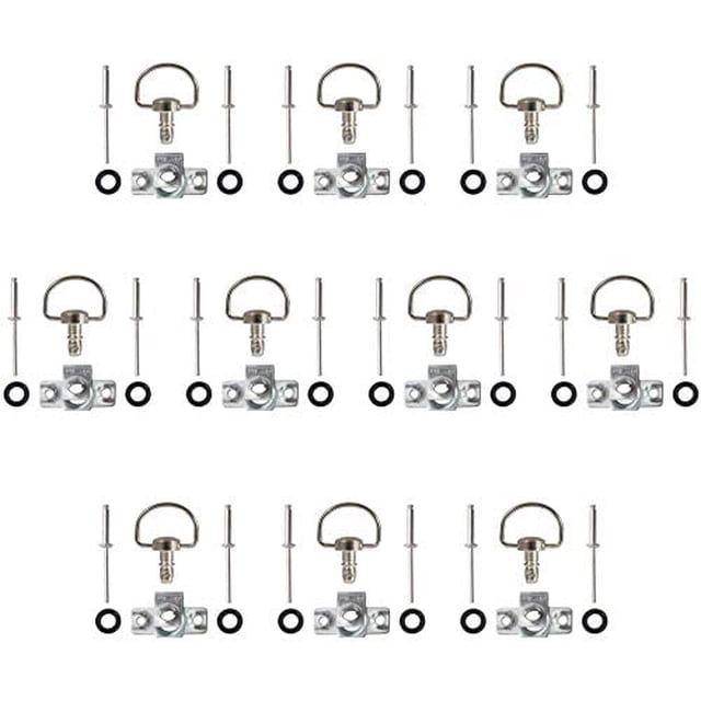 Porotmotor Attaches de Course de Moto D-Ring 1/4 Tour Attaches de Carénage de Course Rivet Type B 14mm (10 Pack)
