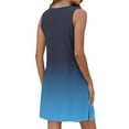 thumbnail image 5 of Summer Saving Clearance Plus Size Dresses, Womens Summer Casual Sleeveless Round Neck Printed Dress With Pocket(Dark Blue,M), 5 of 9