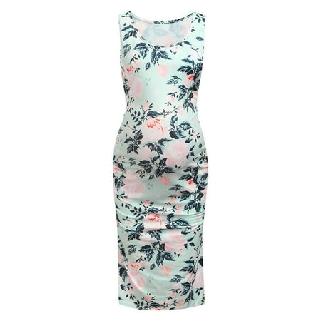 

Lacyie Dress Maternity Summer Dress Sleeveless Printed Women Skirt