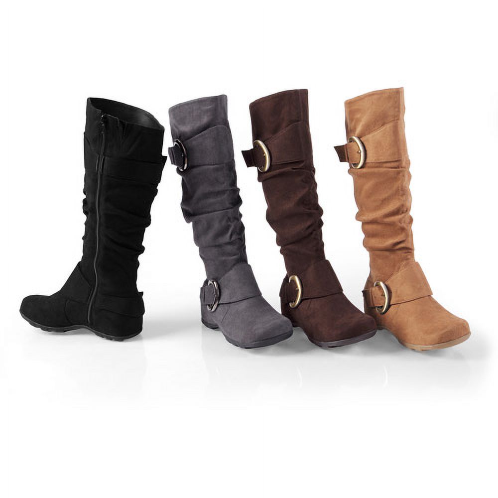 Brinley Co. Women's Buckle Accent Slouchy Mid-Calf Boots - image 3 of 9