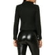 thumbnail image 3 of Chaqueta de motociclista recortada con cremallera y cuello alzado de ante sintético para mujer INSPIRE CHIC XL negra, 3 of 7