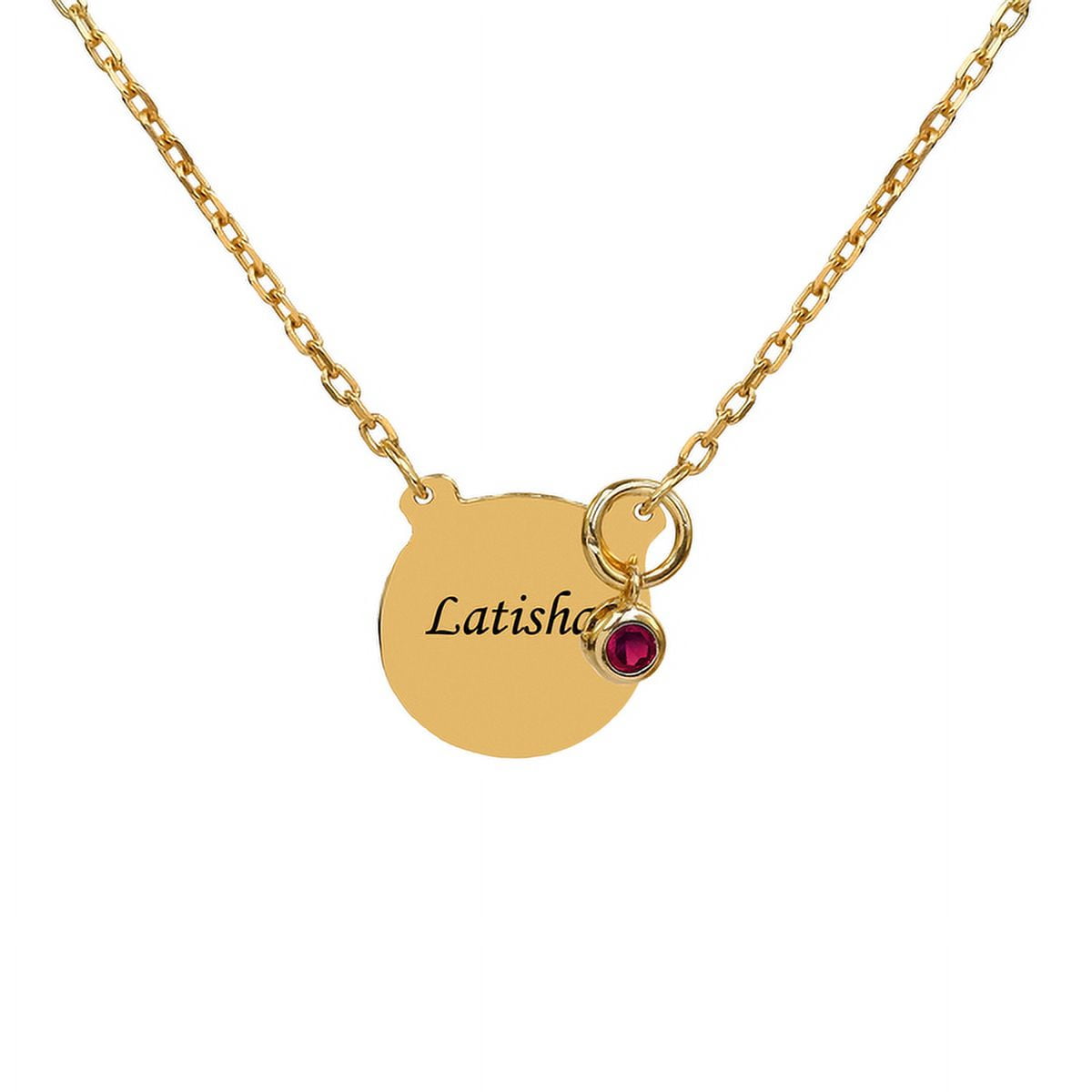 Personalized Laser Engraved Disc Name Necklace