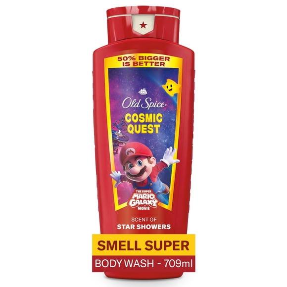 Old Spice Body Wash for Men, Cosmic Quest, Scent of Star Showers, Old Spice x The Super Mario Galaxy Movie, 24/7 Shower Fresh, 709ml
