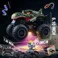 thumbnail image 5 of YCFUN RC Monster Truck Toy with 360° Spins, Music and LED Car Shell & Wheels, Dinosaur Toy RC Car for Kids Boys Ages 3+ (Green), 5 of 5