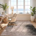 thumbnail image 3 of Design&I 8'x10' Washable Area Rug Sleek Flatweave Pet Friendly Abstract Blush Cracked Motif Veining Veined Swirls Gilded Pink Flowing Dynamic for King Size Bedroom, Under Bed, 3 of 7