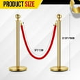 thumbnail image 3 of TEQIN VIP Stanchion Queue Pole Barrier Posts,Gold Stanchion Post Queue With Red Velvet Ropes, Stainless Steel Red Carpet Ropes and Poles, Crowd Control Safety Barriers for Parties, Banks, Museums, 3 of 9