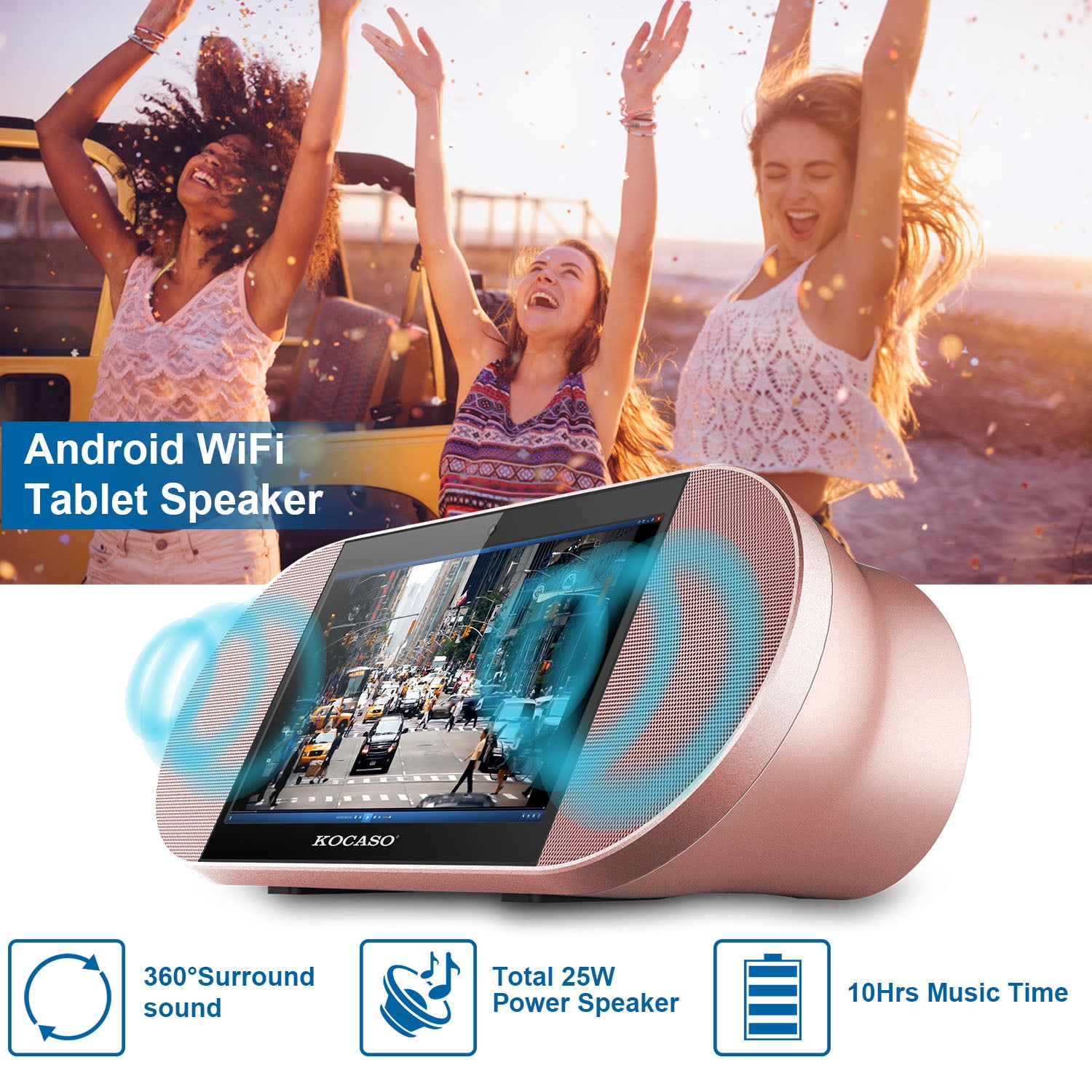 Kocaso 7in Touch Screen Android Tablet PC with 25W Wireless