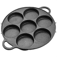 thumbnail image 1 of 7 Hole Egg Pancake Steak Pan Cast Iron Non-Stick Kitchen Cooking Ham Pan Breakfast Maker Cookware Omelet Pancake, 1 of 7