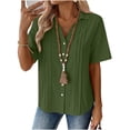 thumbnail image 3 of Fewfanhot Women's Tops, Tees & Blouses Summer Tank Tops V Neck Sleeveless Buttons Pleated Casual Shirts Dressy Loose Fit Tshirts Blouses, 3 of 6