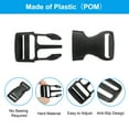 thumbnail image 3 of Plastic Quick Release Buckle, 6 Pack Plastic Quick Side Release Clips with 12 Pack Tri-Glide Slide Black 1", 3 of 6
