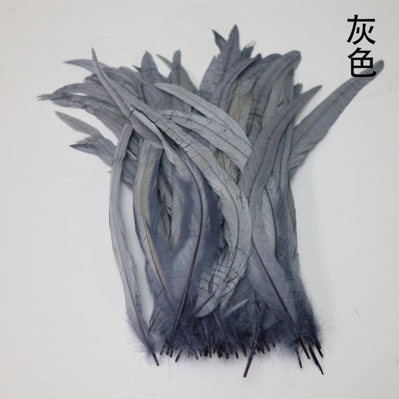 Firefly Hope 100 Pcs 3035cm Rooster Coque Tail Plumes, Bulk Decorative Feathers for DIY Craft, Stage Costume and Party Event Embellishments, Grey