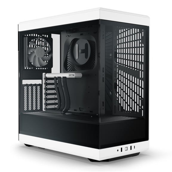 HYTE Y40 Modern Aesthetic Panoramic Tempered Glass Mid-Tower ATX Computer Gaming Case with PCIE 4.0 Riser Cable Included