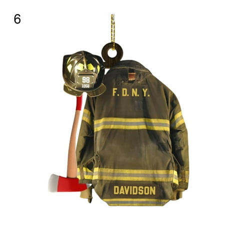 

Eastshop Fireman Theme Christmas Pendant DIY Acrylic Xmas Ambience Festival Ornaments Party Supplies