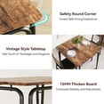 thumbnail image 6 of Twister.CK 3 Piece Dining Table and Chairs Set, Kitchen Table Set for 2, Square Breakfast Table for Apartment Dining Room Small Kitchen Home, Brown, 6 of 8