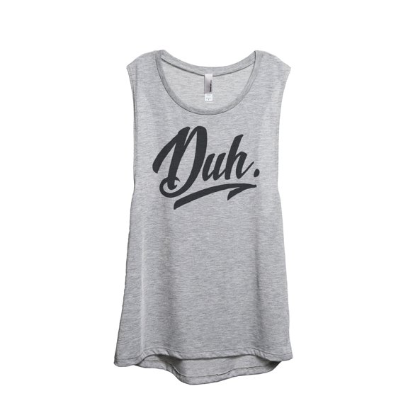 Thread Tank Duh Funny Humor Women's Sleeveless Muscle Tank Top Sport Grey Small