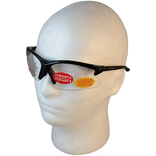 Olympic Optical DUAL READER Safety Glasses with 1.5 Clear Lens and Lens Cleaning Bag