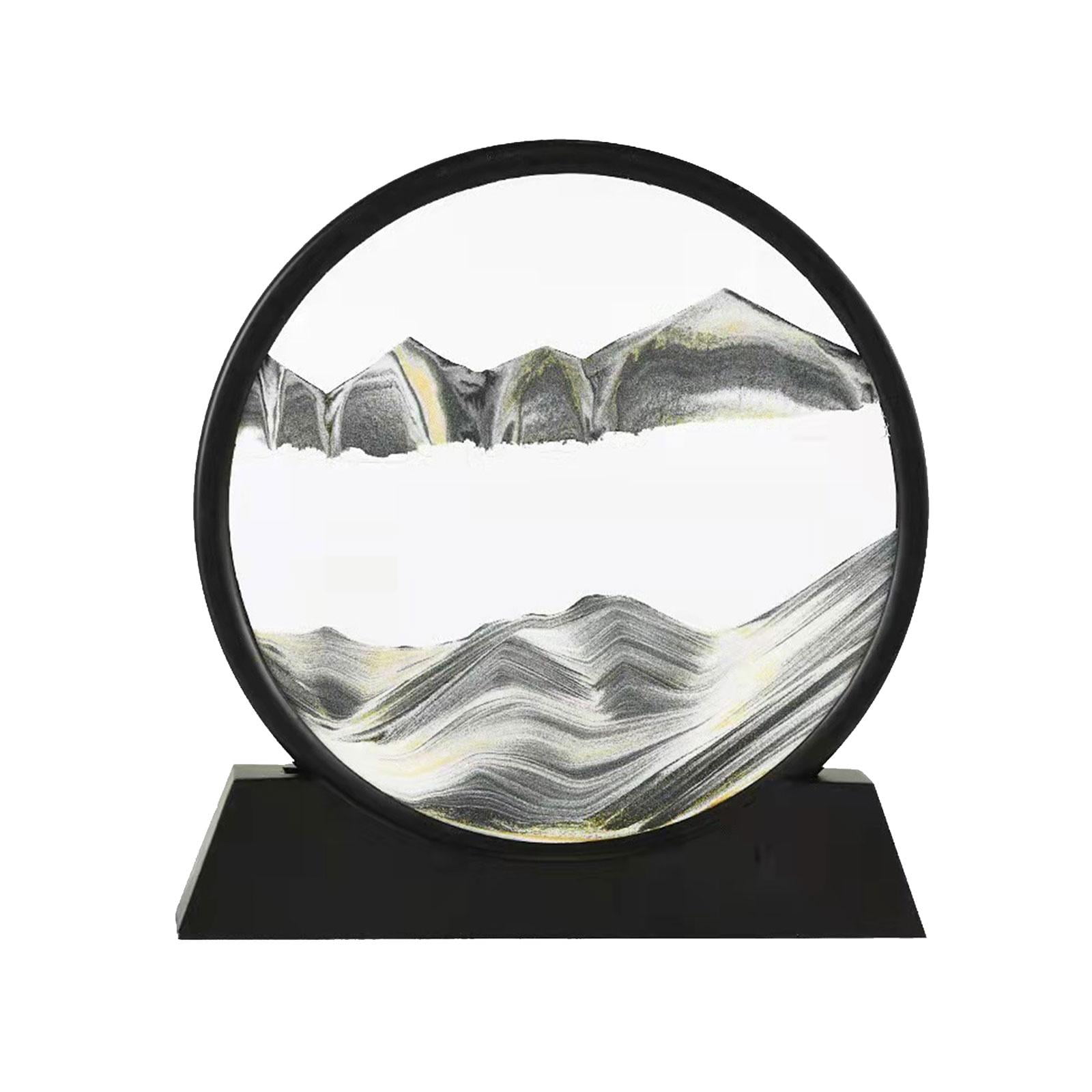 Mini Dynamic Sand Art Liquid Motion, Moving Sand Art Picture Round