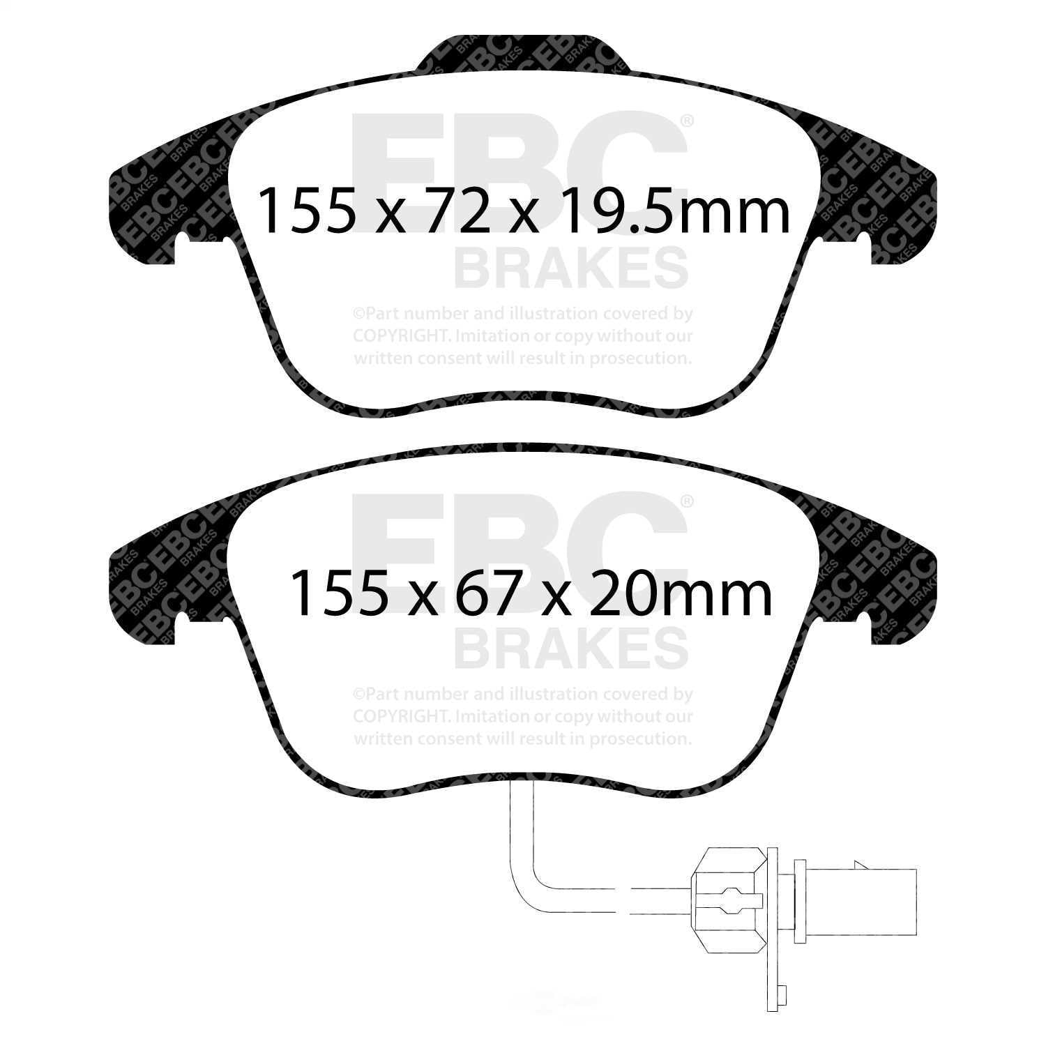 EBC Brakes Redstuff Premium Fast Street Pad For All Engine Sizes Fits select: 2009-2017 AUDI A5