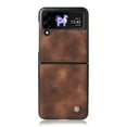 thumbnail image 2 of Slim Flip Case for Samsung Galaxy Z Flip4 5G 2022 (6.7 inch), Allytech Lightweight Durable PU Leather Anti-Slip Shockproof Case for Galaxy Z Flip 4, Brown, 2 of 7