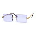 thumbnail image 2 of 90s Classic OG Rapper Rimless Pop Color Lens Sunglasses Gold Purple, 2 of 4