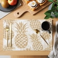 thumbnail image 2 of Beige Pineapple Placemats Set of 4 Summer Botanical Tropical Fruits Place Mats Indoor Wipeable Table Mats Washable Cloth Dining Table Placemats for Kitchen Holiday Party Home Decor 13x19 Inch, 2 of 9