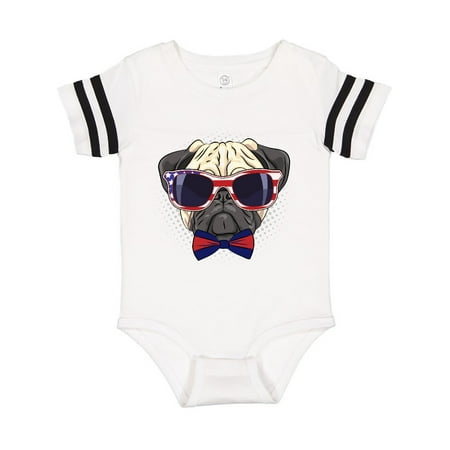 

Inktastic Pug Dog July 4th Patriotic Sunglasses Gift Baby Boy or Baby Girl Bodysuit